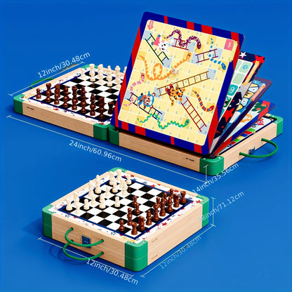 8 in 1 Wooden Board Game Set